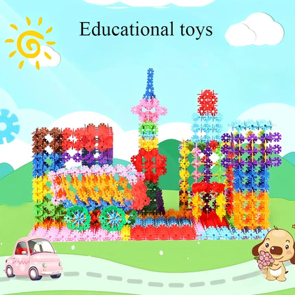 Children's early education insert bag Snowflake building block set, children's educational building blocks, children's DIY toys