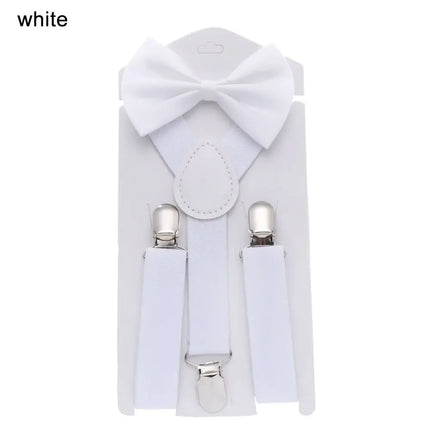 1 Pcs Elastic Suspenders with Tie New Fashion Suspenders Children Boys Girls with Bow Tie Adjustable Straps Accessories for Kids