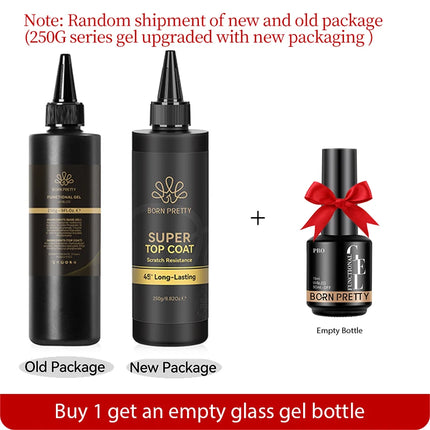 BORN PRETTY 250g Super Strong Nail Glue For False Nail Tips Press On Nails Refilled Package Base Gel Top Coat Matte Top Coat