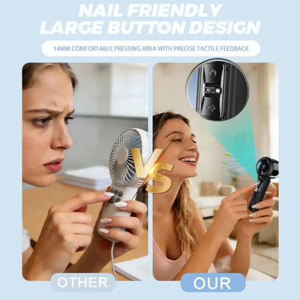 Handheld Electric Fan Cool Water Replenishing Spray Fan LED Display for Outdoor Office Protable Rechargeable Outdoor Small Fan