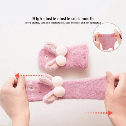 Cartoon Baby Floor Socks Cute Rabbit Newborn Boy Girl Anti-slip Indoor Sock Autumn Winter Warm Thicken Infant Plush Socks