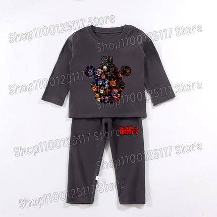 FNAF Pajamas Pants Set Children Thermal Underwear Suit Anime Five Nights at Freddy's Cool Clothing Suits Boys Girls Loungewear Gift