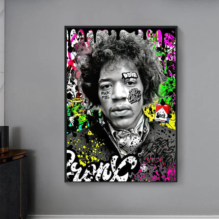 Graffiti Pop Artwork Famous Portrait Canvas Painting Posters Street Wall Art Picture for Living Room Home Decoration