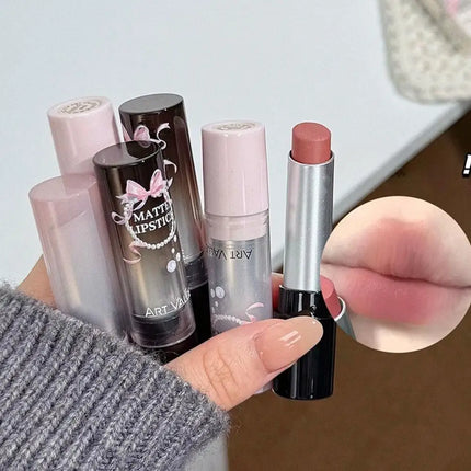 Moisturizing Velvet Matte Lipstick Mousse Long-lasting Waterproof Lightweight Natural Warm Brown Toned Lip Tint Makeup