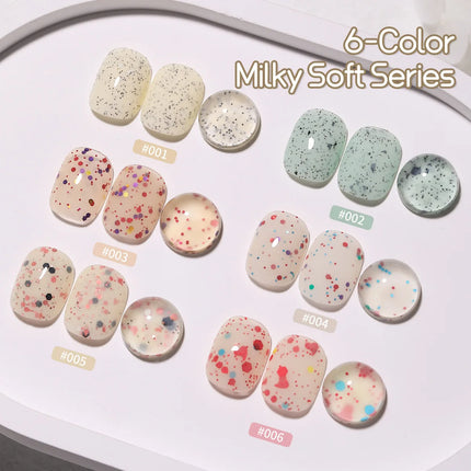 Milk White Glitter Nail Polish Gel Milk White Oreo Super Glitter Slice Cheese Nail Polish Internet Celebrity Style DIY Nail Glue