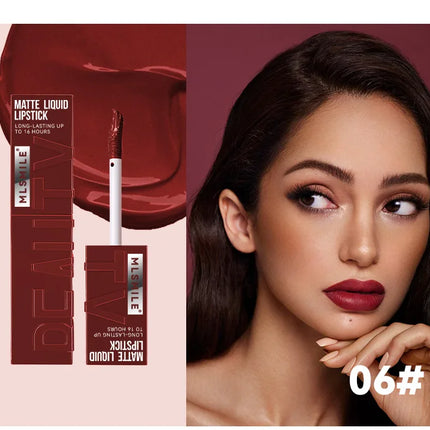 6 Colors Nude Matte Lip Gloss Waterproof Lasting Lipstick Not Fading Sexy Nude Red Pink Velvet Liquid Lipsticks Makeup Cosmetic