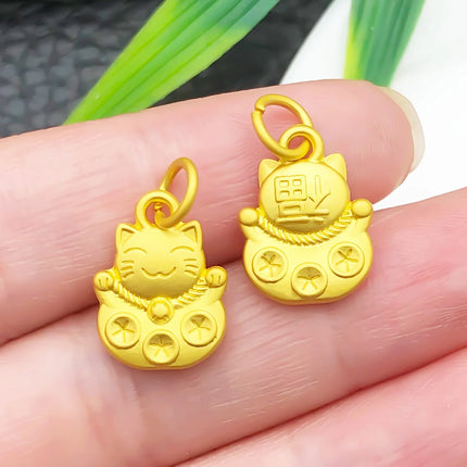 10/15pcs Antique & Sand-Gold Alloy Pendants for Wealth, Prosperity, and Good Fortune. DIY Chinese-style Charms for Bracelets