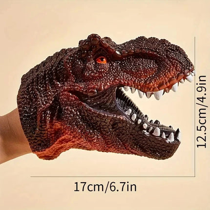 Dinosaur Head Hand Puppets Soft Tyrannosaurus Rex Triceratops Shark Parent-Child Interactive Toys for Kids Realistic Model Gifts