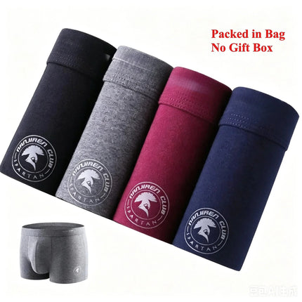 4 Pack Men's Plus Size Boxer Shorts Cotton Anti-Chafe Underwear  Big & Tall Breathable Loose Fit Elastic Waistband Boxers