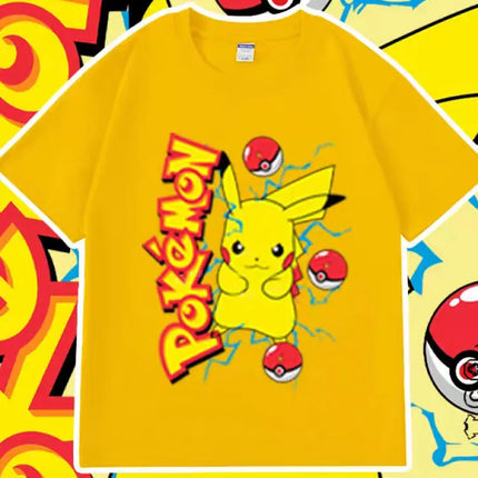 Pokémon Anime Mew Printing Oversized Cotton T-shirt Men and Women Comfortable Fashion Y2K Children's Clothing Summer T-shirt
