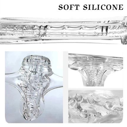 Male Masturbator Soft Pussy Adult Endurance Exercise Sex Products Transparent Vagina Vacuum Sucking Pocket Cup Sex Toys for Men