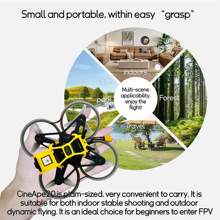 DARWINFPV CineApe20 90mm 3S 2 Inch Analog/Without DJI O3 Whoop FPV Racing Drone BNF with F411 15A ELRS AIO