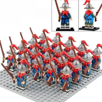 21PCS Medieval Ancient Roman Warrior Series Spartan 300 Warrior Children's Building Block Toys DIY Micro Scene Ornaments