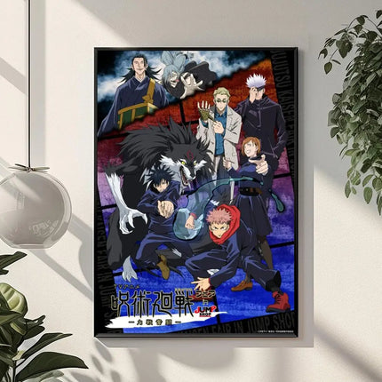 J-Jujutsu K-Kaisen Anime Poster Perfect Sticker Self Adhesive Wall Art Designed for Home Office Dining Spaces