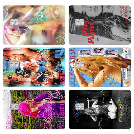 Trendy Pop Singer Addison Rae 'Diet Pepsi' New Muisc Album Anime Young Debit Card Sticker Film Case Front Tape Small Big Chip