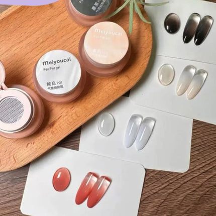 1Jar Cushion Patting Gel Polish Ombre Black White Peach Pat Pat Gel Nail Polish Drawing Liner French Nail Cushion Gradient Gel