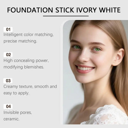 2-in-1 Color-Changing Foundation Stick - Lightweight Hydrating Brightening Matte Moisturizing Foundation Concealer Makeup