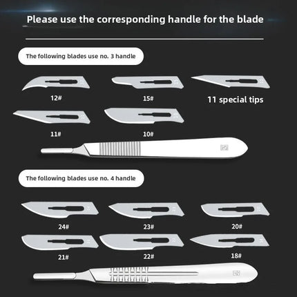 Sterile Surgical Scalpel Blades Individually Packaged, Carbon Steel 11 Extra Point & 23 Stainless Steel, Full Range of Sizes