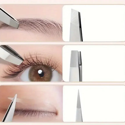 4pcs Professional Tweezers Set Stainless Steel Perfect for Grooming Eyebrow Hair Removal Splinter and Ingrown Hair Removal More