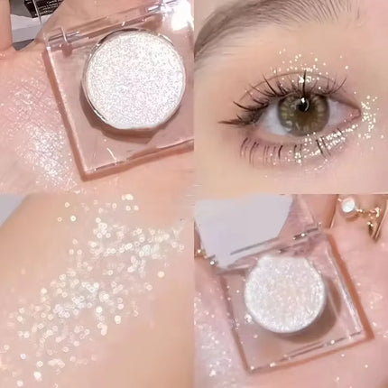 Long-Lasting Glitter Eyeshadow -Radiant High Shine,Face and Eye Highlighter,Sparkling Powder Eye Makeup for Eyelids & Cheekbones