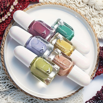 Set A Colorful Candy 6-Bottle Set Nail Polish No-Bake Quick-Dry Long-Lasting Peelable Water-Based Triple Color Nail Polish