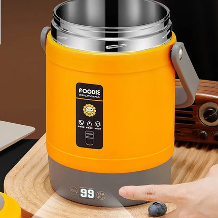 12V/1.6L Car Electric Lunch Box Multifunction Rice Cooker Portable 304 Stainless Steel Double Layer Linner Keep Warm Bento Box