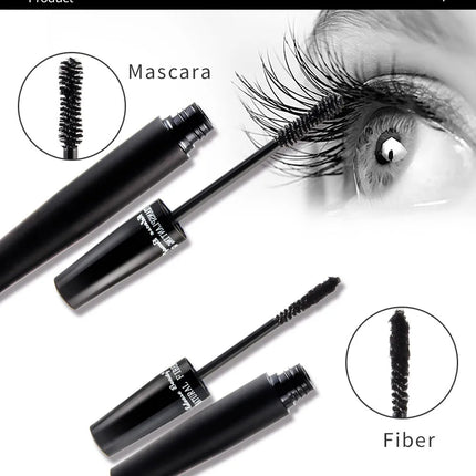 3D Lash Volumizing Mascara 2-Piece Set, Lengthening & Curling Effect, Waterproof Smudge-Proof for Dramatic Long Lashes, Black