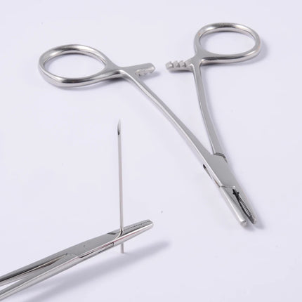 1PC Surgical Steel Professional Belly Ear Tongue Septum Lip Piercing Forceps Tweezer Clamp Self-Locking Piercing Needle Tool