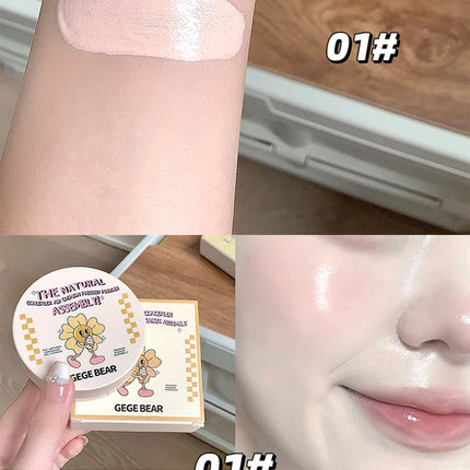 2-in-1 Double Layer Cushion Foundation Pressed Powder Natural Lasting Brightening Gege Bear Concealer Loose Powder Cushion Cream