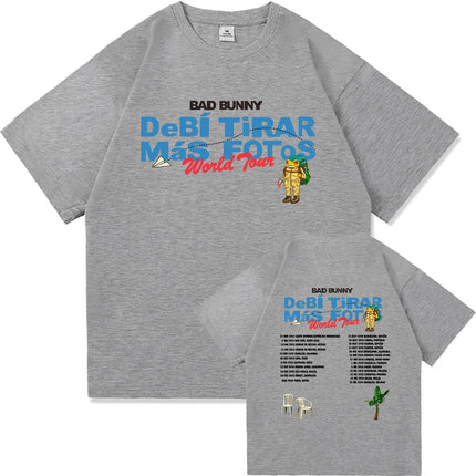 Bad Bunny DTMF World Tour 2025-2026 TShirt Men/women Clothing Vintage Harajuku High Quality Clothes Cotton TShirts for Fans Gift