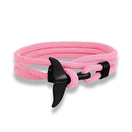 Ocean Style Whale Tail Anchor Bracelet for Men Women Multilayer Adjustable Rope Couple Bracelets Fashion Friendship Jewelry Gift