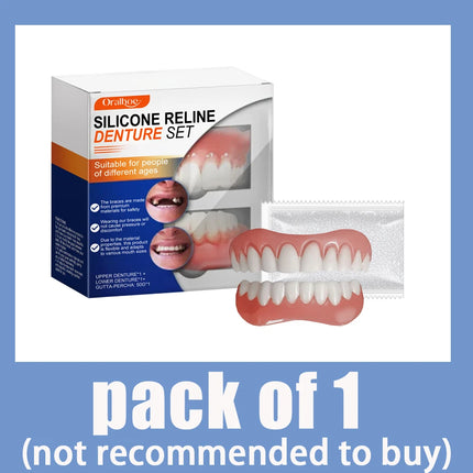 False Teeth One Application, Comfortable New Silicone False Teeth Veneers，No Surgery or Braces Needed.