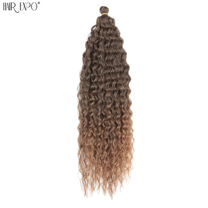 22"Ariel Curl Crochet Hair Synthetic Deep Wave Braid Hair Extension Ombre Ariel Curl Hair Soft Water Wave Twist Hair Blonde Pink