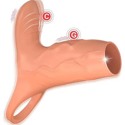 Vibrating Penis Sleeve 10 Modes Cock Ring G Spot Stimulate Vibrator Sex Toys for Men Penis Delay Ejaculation Erection Trainer 18