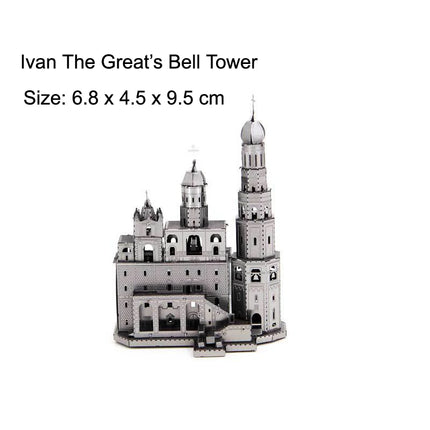 3D Metal Puzzle building Maya Pyramid Merry-Go-Round Drilling well model KITS Assemble Jigsaw DIY Puzzle Gift Toys For Children