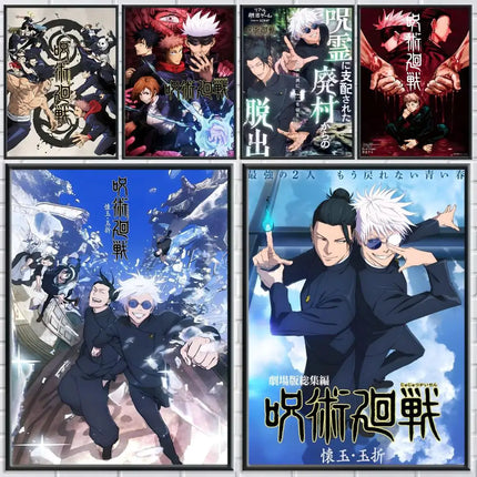 J-Jujutsu K-Kaisen Anime Poster Perfect Sticker Self Adhesive Wall Art Designed for Home Office Dining Spaces