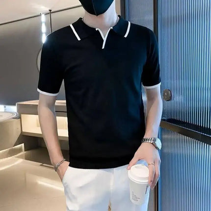 2026 summer tShirt Men's Business Casual Slim Fit Polo Shirt Short Sleeved Comfortable And Breathable Fashion Top uomo firmati