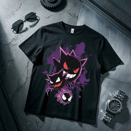 Anime Pokemon Gengar Printed T-shirt Men's and Women's T-shirt Men's Tops Harajuku Y2K T-shirt 2026 Summer New Tee Streetwear