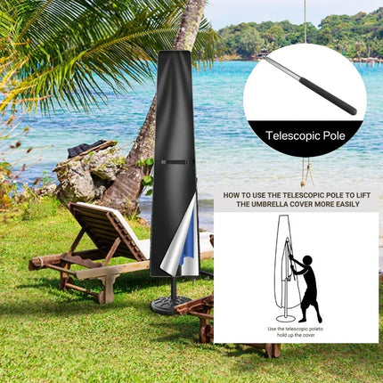 Outdoor Cantilever Umbrella Cover Waterproof Patio Parasol Cover Banana Straight Style All-Season Parasol Umbrella Protection