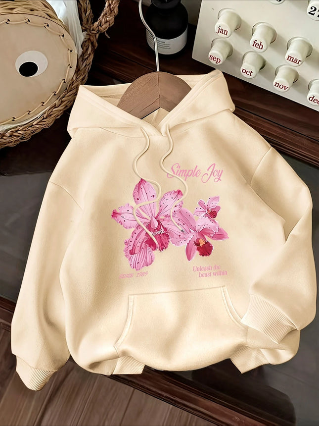 Women Hoodies Beautiful Flowers 2025 Winter Autumn Clothes Y2k Sweatshirt Top Hoodie Long Sleeve Women's Casual Clothing