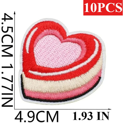 10PCS Wholesale Pink Car Shape Embroidery Pink Love Style Patches DIY Cloth for Hats/T-shirt/Jeans Girls Kids Valentine Iron on