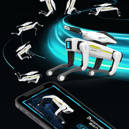 Teeggi Electric RC Intelligent Robot Dog Multifunction RC Mechanical Dog with turret Educational Toy Bionic Smart Robot Toy Gift