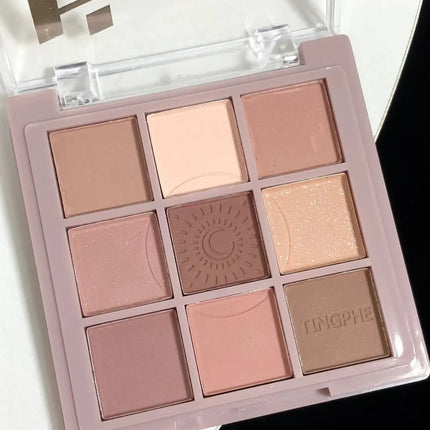 DIKALU Nine Color Eyeshadow Tray Nine Palace Grid Matte Pearl Summer Milk Tea Purple Peach Pink Fresh Niche