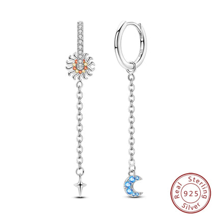 Real 925 Sterling Silver Star Earrings For Women Sparkling Zircon Ear Studs Luxury Fine Engagement Wedding Jewelry Gift For Girl