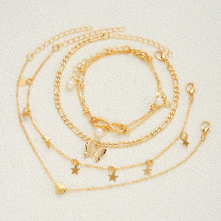 83pcs Elegant Pearl Geometric Earrings Necklace Bracelet Ring Jewelry Set For Women Heart Butterfly Star Daily Party Jewelry New