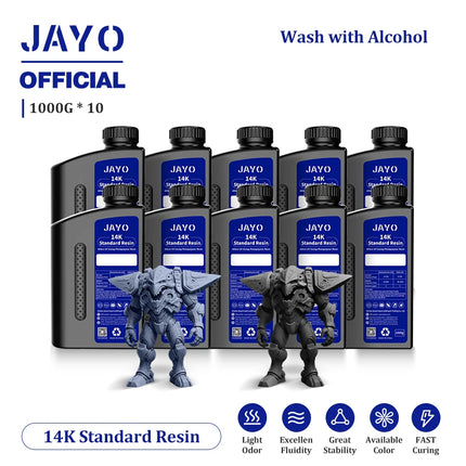 JAYO Standard/ABS-Like/PA-Like/High Temp/Though Resin 10KG 395-405nm UV Curing  Photopolymer Rapid Resin for LCD/DLP 3D Printer