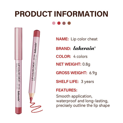 Lakerain Easy To Wear Non-stick Cup Lip Contouring Lip gloss lipstick Pen 4 Colors Lipliner Pencil Waterproof Matte Cosmetics