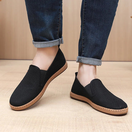 2025 Summer Men's Old Beijing Net Mesh Slip-on Casual Shoes Comfortable and Breathable Anti-slip Outsole Free Men's Shoes