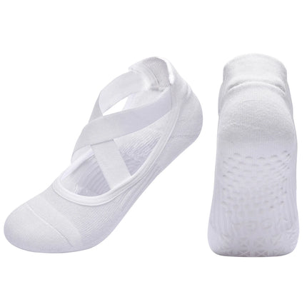 Women Non-Slip Yoga Socks Silicone Indoor Cotton Bandage Backless Pilates Fitness Sock Ladies Ballet Dance Sports Grippers Socks