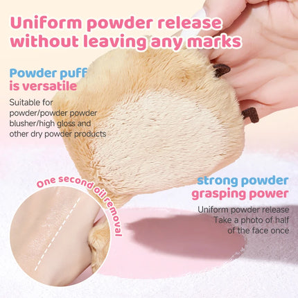 Cute Soft Plush Powder Puff Comfortable Skin-friendly Flocking Material Thick Large Powder Puff for Loose Powder Setting Makeup